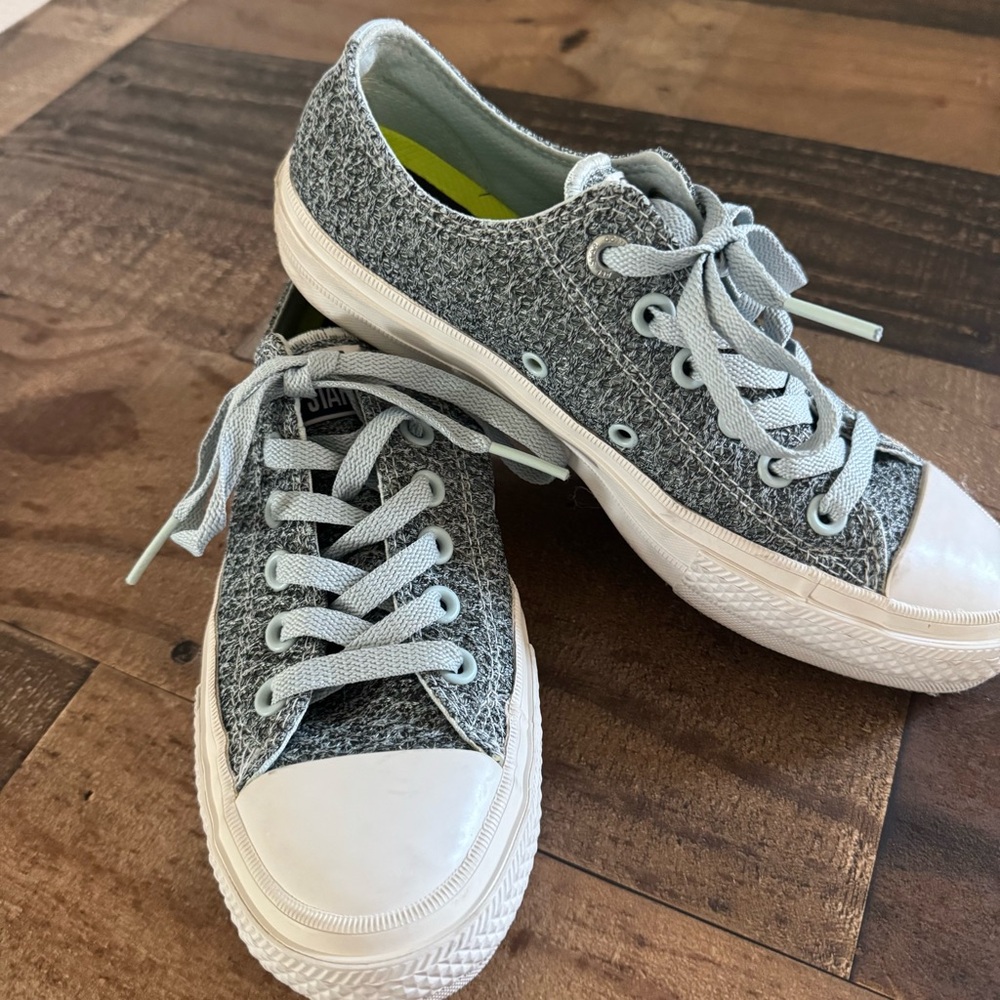 Converse Chuck Taylor Low Top Shoes Women’s 7 Blue Gray Woven Lunarlon insole